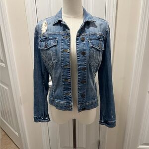 Kut from the Kloth Distressed Blue Denim Jacket